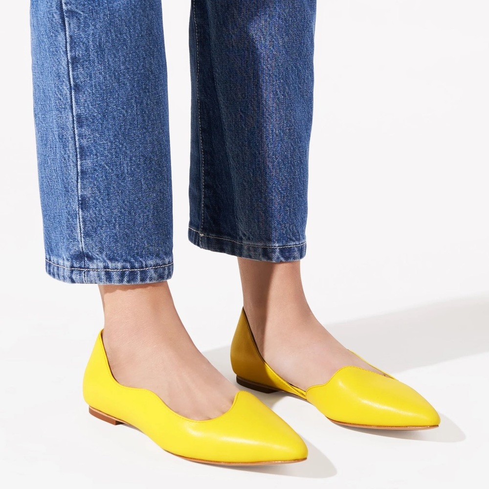 Charlotte Stone Reese Flats Amalfi bright yellow sz 9 worn once